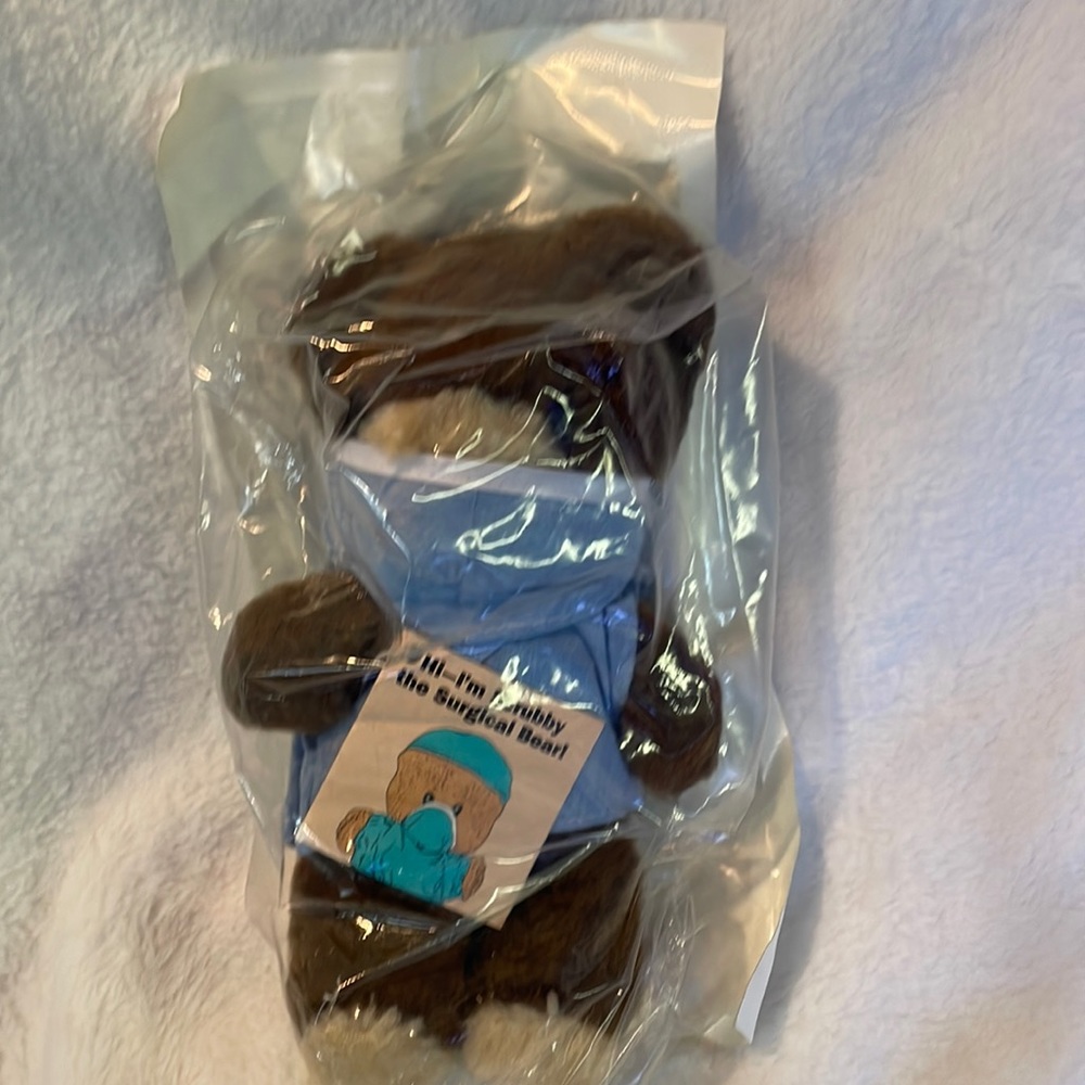 Vintage DuPont 8” Scrubby the Surgical Bear Sealed in Original Plastic Package!